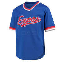 Maillot de baseball personnalisé en polyester, col en V, vêtement de sport respirant, impression par sublimation, uniforme d'équipe en gros