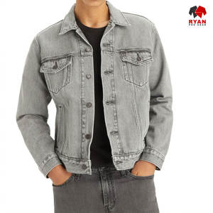 Chaqueta Vaquera Personalizada para Hombre Ryan Pro Gear, Cierre de Botones Cómodo, Logotipo Personalizado, Estilo Sólido - Product Image 1