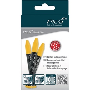 Crayons de gesso Frster-/Signierkreide Classic PRO 590 Jaune, lot de 12, gel jaune Pica sur papier - Product Image 3