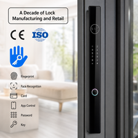 Serrure intelligente en aluminium à rupture de pont thermique étanche TTLock avec identification faciale 3D, empreinte digitale, matériau en alliage d'aluminium, contrôlée par application, carte mémoire