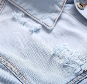 แจ็กเก็ตยีนส์ของผู้ชายสไตล์วินเทจแจ็กเก็ตยีนส์ออกแบบโลโก้ได้ตามต้องการ - Product Image 4