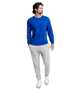 Superventas de alta calidad color sólido manga larga cuello redondo 100% algodón camiseta de un solo jersey de Bangladesh precio de fábrica - Product Image 3