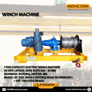 1 Ton Electric Winch Machine 40m Lifting Height | 10mm Wire Rope | Rotorq Gearbox | BBL Motor | Intorq DC Disc Brake + SNT Thrus - Product Image 5