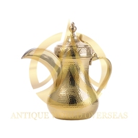 Cafetera Árabe Tradicional de Acero Inoxidable y Latón, Diseño Personalizado, Termo con Tapa, Personalizable con Logotipo, Estilo Medio Oriente