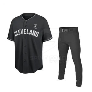 High Quality Breathable Quick Dry <b>Baseball</b> Uniform Sets Stand Collar Pockets Latest Design Customizable 100% Polyester New - Product Image 1