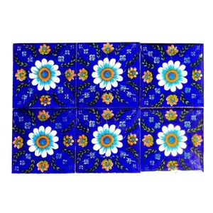 Ensemble de 6 carreaux de mur en céramique de mosaïque décoratifs pour la maison 3X3 ''plus légers accessoires de carrelage pour la décoration intérieure - Product Image 1