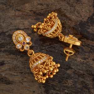 Pendientes Colgantes Vintage de Plata con Forma de Campana, con Circonita, Perla, Diamante, Cobre y Aleación de Zinc, Estilo Religioso, Étnico y de Boda - Product Image 3