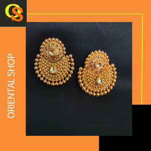 Classical Designed <b>Earrings</b> Set with 22CT Gold Plated <b>Jhumka</b> <b>Earrings</b> Jewelry for Women Wear by Indian Exporters - Product Image 5