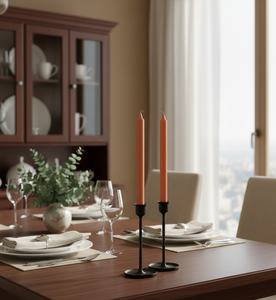 Terracotta Taper <b>Candles</b> – <b>Set</b> of 2 they are ideal for dining tables, living rooms, bedrooms, balconies, weddings. - Product Image 1