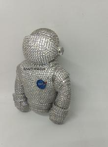 Colgante de Astronauta Extraterrestre, Plata 925, Completamente Engastado con Moissanita, Joyería Espacial Hip Hop - Product Image 4