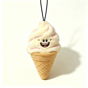Customized Ice Cream Cone Shaped Plush Pouch Coin <b>Purse</b> Dessert Halloween-Themed Unisex Zipper Bag for Babies 0-24 Months - Product Image 2