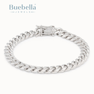 8mm 18K Gold Plated 925 Sterling <b>Silver</b> Miami Cuban Link <b>Bracelet</b> Hip Hop Style Jewelry for <b>Men</b> - Product Image 3