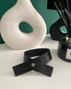 Leather Curtain Tie Back Cross Design , Leather Curtain Ties, Leather <b>Tieback</b> Holder - Product Image 3