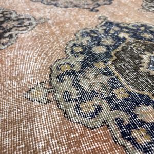 2.6x9.3 ft Turkish Rug, Vintage Runner Rug, <b>Brown</b> Patchwork <b>Wool</b> Rug - Product Image 5