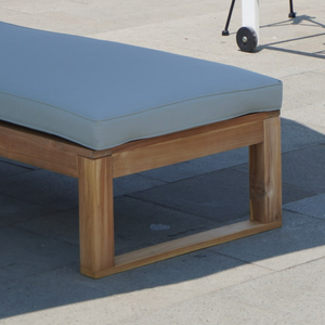 Tumbona de madera de teca ajustable Diseño moderno con acabado natural Tela impermeable para uso en exteriores en hoteles Playas Villas - Product Image 3