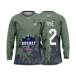 Maillot de Hockey sur Glace Adulte Personnalisé Respirant Vêtement d'Équipe Professionnelle Maillot de Hockey sur Glace Personnalisé Brodé par Sublimation - Product Image 1