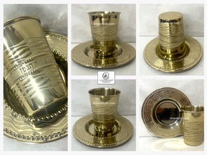 Direct Factory Sale Customisable Stainless Steel Kiddush <strong>Cup</strong> with Plate Shabbat Holidays <strong>Low</strong> MOQ <strong>Price</strong> <strong>Glass</strong> Wine Usage Kid