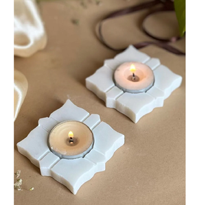 Decorative Accent <b>Marble</b> Tea Light & <b>Candle</b> <b>Holder</b> Festive Gifting for Christmas Home Decors & Dinner Table - Product Image 2