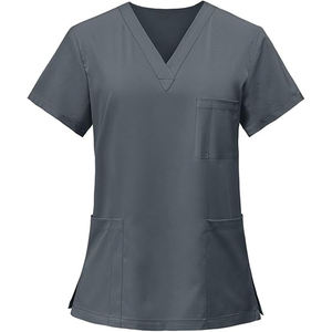 FIQRA SPORTS Uniforme Médico Unisex de Enfermería con Cuello en V, 3 Bolsillos, Manga Corta, Elástico, 100% Algodón, con Detección de Agujas - Product Image 2