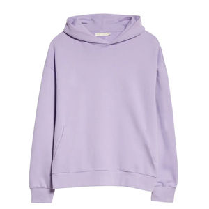 Sudadera con capucha extragrande de algodón grueso al por mayor, color lila morado, con hombros caídos, estilo urbano, con logotipo personalizado, sudadera con capucha lisa - Product Image 6