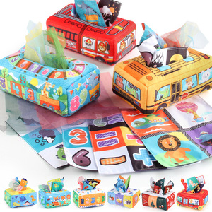 37 Estilos, Directo de Fábrica, Caja de Toallitas de Papel para Bebés, Rompecabezas para Bebés, Educación Temprana Montessori, Juguetes de Tela para Niños - Product Image 1