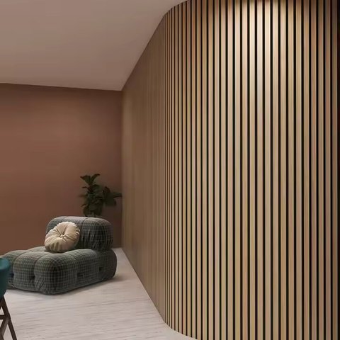 High Quality Modern 3D MDF Rubber Core Soundproof Wall Panels Interior Decoration Furniture Slat Ceiling Acoustic Panels