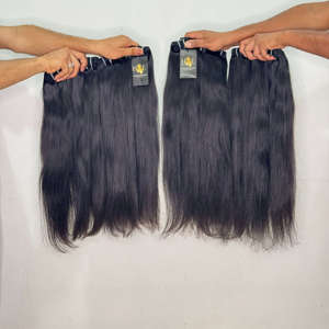 Extensions de cheveux indiens bruts, lisses, alignés dans le sens de la cuticule, cheveux humains indiens vierges, mèches de cheveux brésiliens bouclés alignées dans le sens de la cuticule - Product Image 1