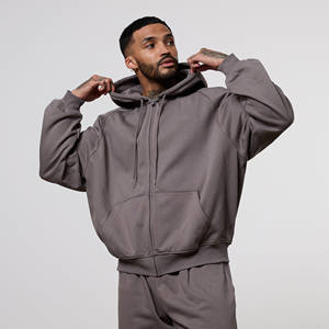 Sweat-shirt à capuche Boxy surdimensionné et survêtement en coton respirant de haute qualité OEM pour hommes - Product Image 3