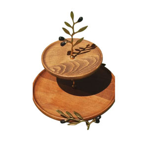 Soporte para servir pasteles de vajilla más vendido, diseño de lujo, Soporte redondo para pasteles, exhibición de postres, soporte de pastel de Metal de madera de la mejor calidad - Product Image 6