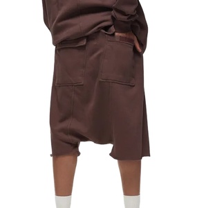 Breathable <b>Men</b> Summer Casual Boxing Knitted Fleece Worsted Solid Vintage High Street Drop Crotch Sweat <b>Shorts</b> - Product Image 4