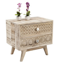 Mesa de Noche Moderna de Lujo, Personalizada, Hecha a Mano con Madera Sólida, Plegable y Multifuncional, para el Dormitorio o Comedor