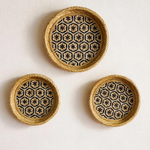 Ensemble de 3 plateaux décoratifs en bambou à double niveau pour la vaisselle - Product Image 3