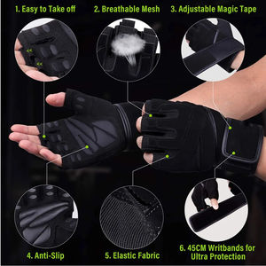 Non-slip Half Finger Breathable Weightlifting <b>Fitness</b> <b>Gloves</b> Dumbbell Men Women Weight Lifting Sports Gym <b>Gloves</b> - Product Image 2