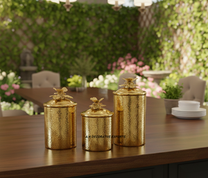 Stainless Steel Luxury Artisanal Metal <b>Jar</b> Set <b>for</b> Gifting Canister Buckle Lid Home <b>Kitchen</b> Eco-Friendly Food <b>Storage</b> Freshness - Product Image 3