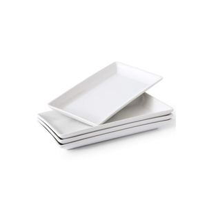 Bandeja de cerámica Bandeja de servicio personalizada Plato Postre pastel uso y color blanco natural con forma cuadrada - Product Image 3