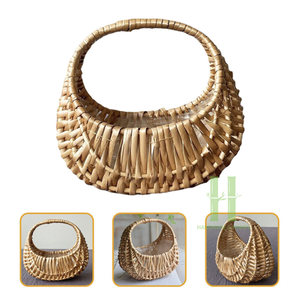 Mini cesta de almacenamiento de bambú natural, cesta de dulces para Pascua, Halloween, Navidad, cesta de almacenamiento de mimbre, embalaje OEM en Vietnam - Product Image 5