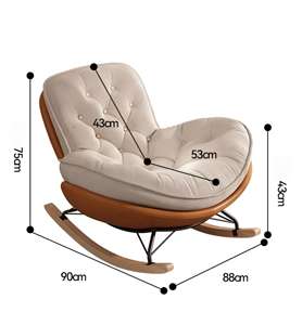 Kursi Goyang Santai Kinwood Nordic Leisure, Nyaman dan Empuk dengan Dudukan Besar untuk Ruang Berjemur - Product Image 2