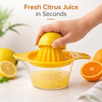 Presse-agrumes manuel en plastique PP avec tasse doseuse, outils pour légumes, compatible lave-vaisselle, facile à nettoyer, bec verseur facile, ustensile de cuisine