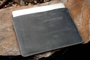 Housse pour ordinateur portable portable durable en cuir véritable élégante faite à la main pour les professionnels Logo couleur personnalisable bureau quotidien - Product Image 3