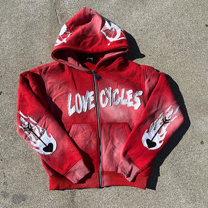 Sudadera con Capucha de Felpa Gruesa de Algodón con Estampado Personalizado en 3D y Lavado Ácido para Mujer, de Alta Calidad al por Mayor - Product Image 5