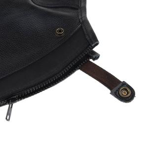 Chaps en cuir suédé sur mesure Fermeture à glissière droite Meilleure qualité Produit équestre noir Demi mini équipement d'équitation - Product Image 3