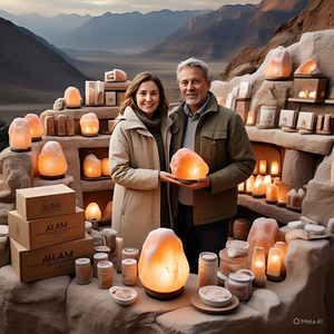 GMP ได้รับการยอมรับแพคเกจที่สมบูรณ์-โคมไฟเกลือหิมาลัยธรรมชาติ fengshui สายไฟฟ้าวัสดุอินทรีย์สัตว์ต่างๆรัก - Product Image 1