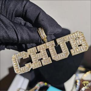 หมายเลขน้ำแข็งส่วนบุคคลและจี้แผ่นป้ายด้วยเพชร VVS Moissanite 925เครื่องประดับฮิปฮอปเงินแท้ - Product Image 2