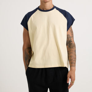 T-shirt court à manches courtes pour hommes coupe élégante été Streetwear léger coton tissu confortable conception personnalisée t-shirts courts - Product Image 3