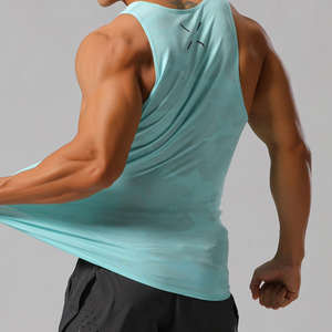 Camisetas sin mangas personalizables de alta calidad para hombre, camisetas atléticas de punto transpirables para entrenamientos de verano, ropa informal de Fitness de secado rápido - Product Image 2