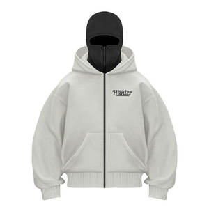 2025 nouvelle mode personnalisé Logo cagoule à capuche hommes Streetwear pleine fermeture éclair Double cagoule à capuche hommes - Product Image 5