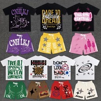 Conjunto de Ropa Casual de Verano para Hombre, Estilo Hip Hop Deportivo, Transpirable, con Logotipo Personalizado, Camiseta y Pantalones Cortos de Algodón, Dos Piezas