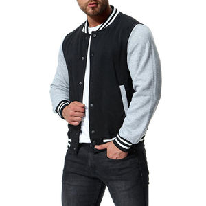 2024 chaquetas universitarias de lana de alta calidad para hombres, logotipo personalizado, diseño de retazos de letras lisas, temporada de invierno de calle alta - Product Image 3