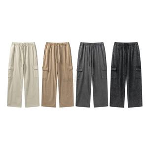 Pantalon de survêtement évasé en molleton délavé personnalisé 2025 pour homme, grande taille, style décontracté, broderie sur toile, fermeture à cordon - Product Image 6