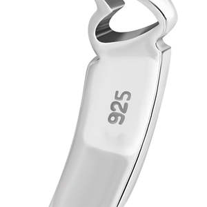 Anillo de Corazón Plateado, Simple y Moderno, con Incrustaciones de Diamantes Tallados, Joyería Religiosa de Aleación y Cobre - Product Image 1